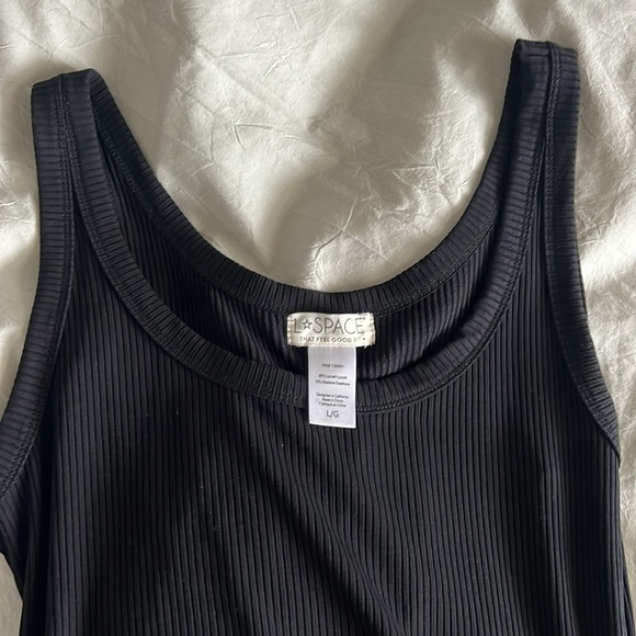 L*Space Sandpiper Ribbed Black Maxi Tank Dress Large NWOT - Picture 3 of 6